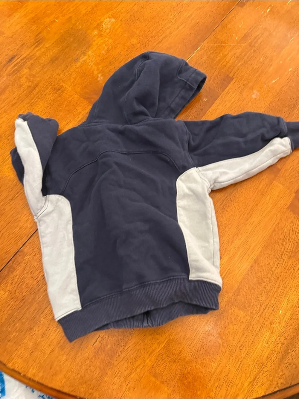 Nike Kids Navy and Light Gray Zip-Up Hooded Sweatshirt